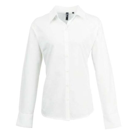 pr334wh-3xl   WOMEN'S LONG SLEEVE SIGNATURE OXFORD BLOUSE