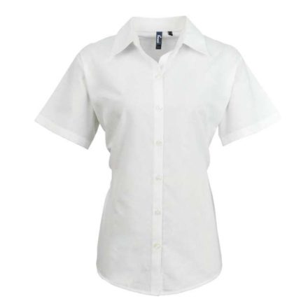 pr336wh-2xl   WOMEN'S SHORT SLEEVE SIGNATURE OXFORD BLOUSE