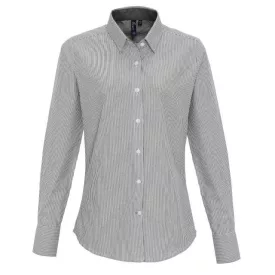   pr338wh/oxb-l   WOMEN'S COTTON RICH OXFORD STRIPES SHIRT