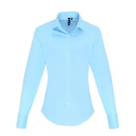   pr344pbu-xs   WOMEN'S STRETCH-FIT COTTON POPLIN LONG SLEEVE SHIRT