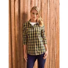 pr350ca/nv-s   'MULLIGAN' CHECK - WOMEN'S LONG SLEEVE COTTON SHIRT