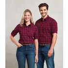 pr350re/nv-s   'MULLIGAN' CHECK - WOMEN'S LONG SLEEVE COTTON SHIRT