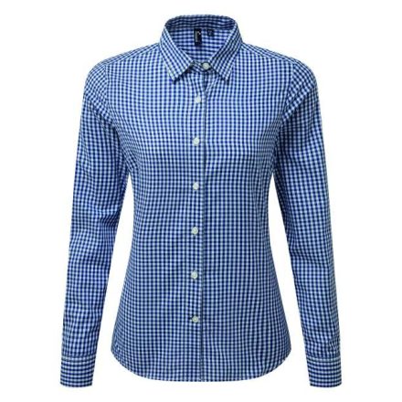 pr352nv/wh-xl   'MAXTON' CHECK WOMEN'S LONG SLEEVE SHIRT