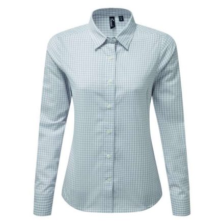 pr352si/wh-xs   'MAXTON' CHECK WOMEN'S LONG SLEEVE SHIRT