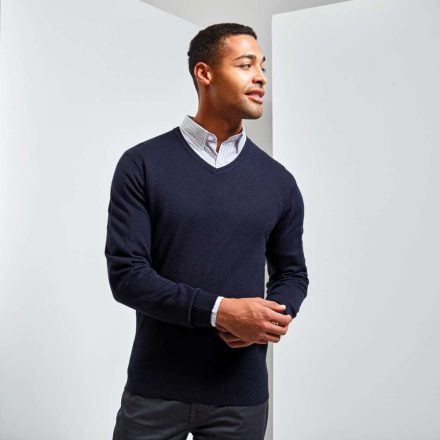 pr400bl-2xl   'ESSENTIAL' ACRYLIC MEN'S V-NECK SWEATER