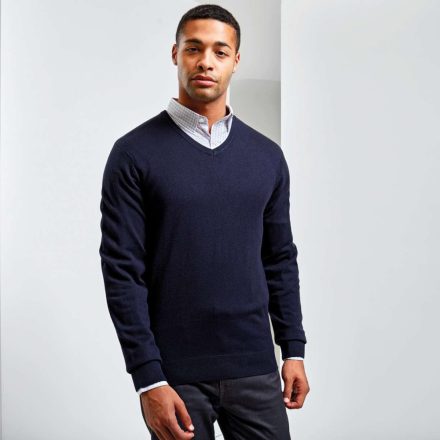 pr400nv-2xl   'ESSENTIAL' ACRYLIC MEN'S V-NECK SWEATER