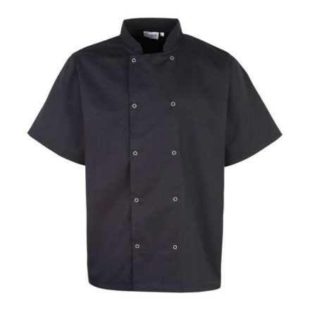 pr664bl-l   CHEF'S SHORT SLEEVE STUD JACKET