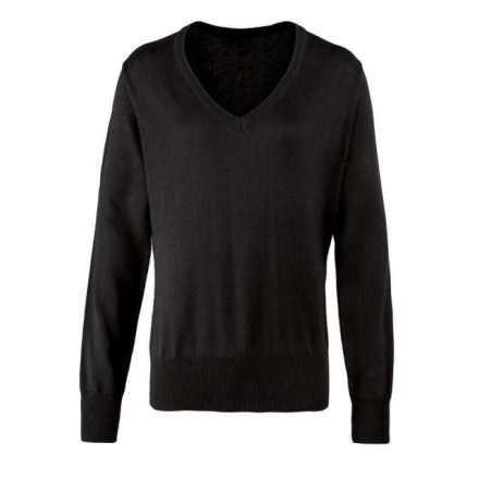 pr696bl-2xl   WOMEN'S KNITTED V-NECK SWEATER