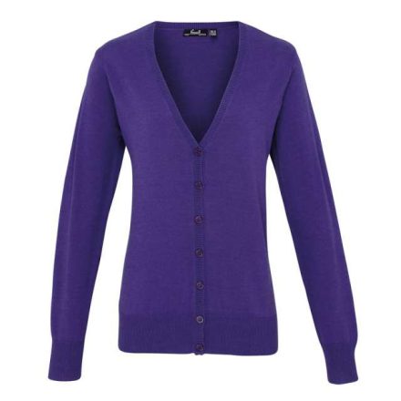 pr697pu-2xl   WOMEN'S BUTTON-THROUGH KNITTED CARDIGAN