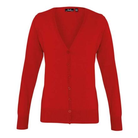 pr697re-l   WOMEN'S BUTTON-THROUGH KNITTED CARDIGAN