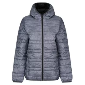 retra531grm/bl-s   WOMENS HOODED PACKAWAY FIREDOWN JACKET