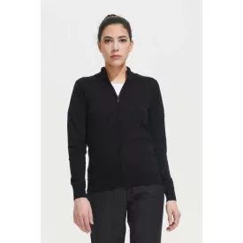   so00550bl-xl   SOL'S GORDON WOMEN ZIPPED KNITTED CARDIGAN