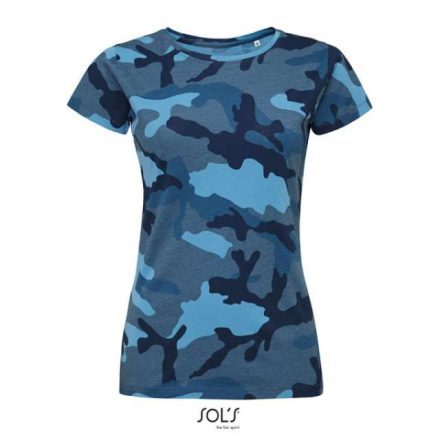 so01187bluc-2xl   SOL'S CAMO WOMEN - KÖRNYAKÚ PÓLÓ