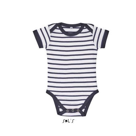 so01401wh/nv-12/18m   SOL'S MILES BABY - STRIPED BODYSUIT