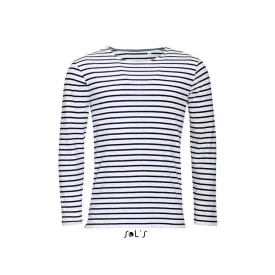   so01402wh/nv-s   SOL'S MARINE MEN - HOSSZÚ UJJÚ CSÍKOS PÓLÓ