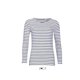   so01403wh/nv-s   SOL'S MARINE WOMEN - HOSSZÚ UJJÚ CSÍKOS PÓLÓ