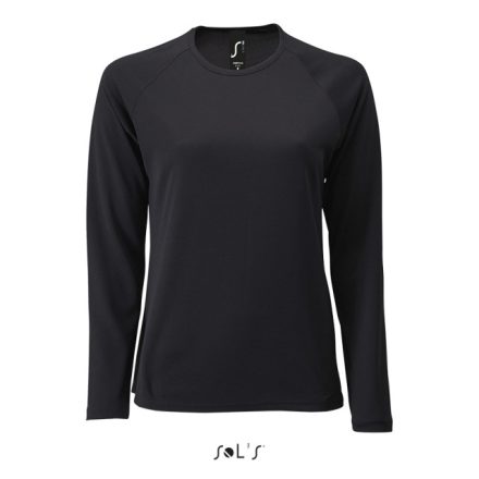 so02072bl-2xl   SOL'S SPORTY LSL WOMEN - LONG SLEEVE SPORTS T-SHIRT