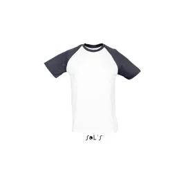   so11190wh/bl-xl   SOL'S FUNKY - FÉRFI 2 SZÍNŰ RAGLÁN UJJÚ PÓLÓ