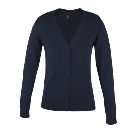   so90012nv-s   SOL'S GOLDEN WOMEN - V-NECK KNITTED CARDIGAN
