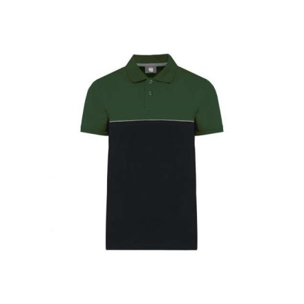wk210bl/ye-l   UNISEX ECO-FRIENDLY TWO-TONE SHORT SLEEVE POLO SHIRT