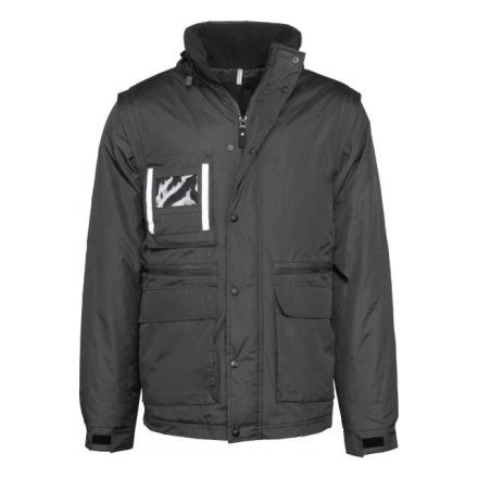 wk6106bl-l   DETACHABLE-SLEEVED WORKWEAR PARKA